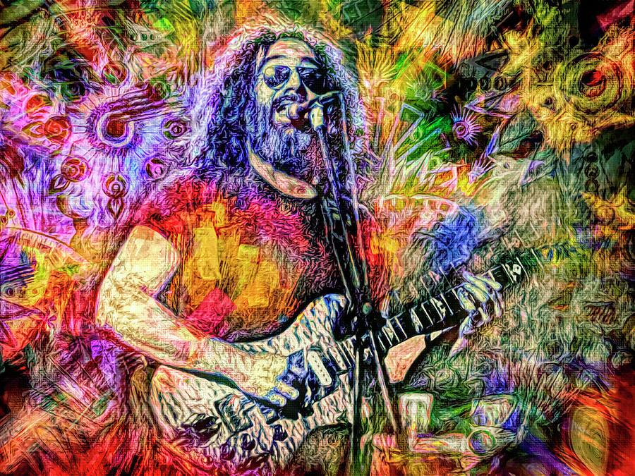 Jerry Garcia Musician Mixed Media by Mal Bray