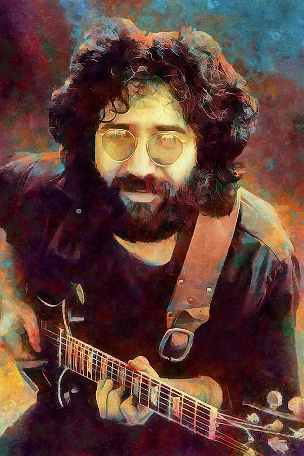 Jerry Garcia Mixed Media - Jerry Garcia Tribute Grateful Dead Sugar Magnolia by The Rocker Chic