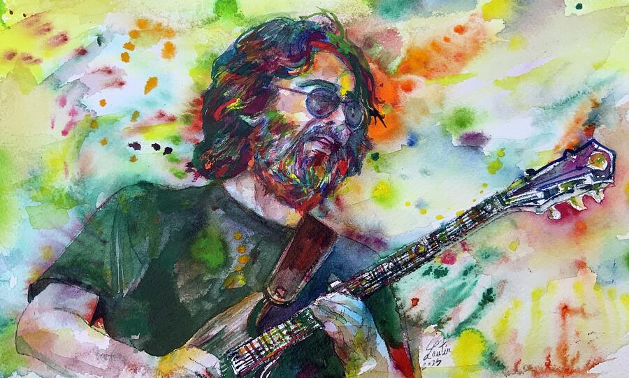 JERRY GARCIA - watercolor portrait .26 Painting by Fabrizio Cassetta ...