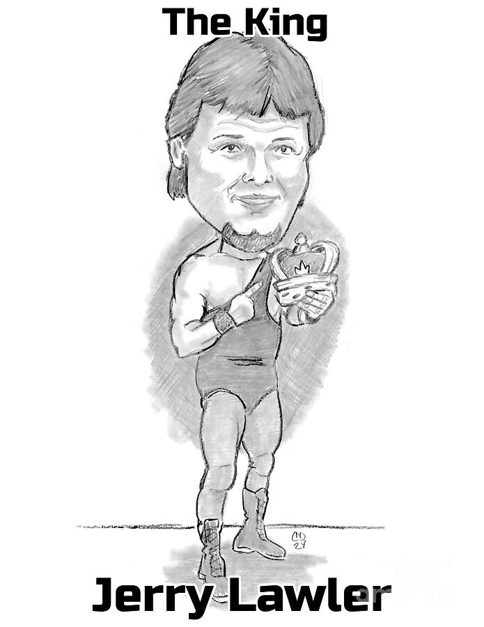 Jerry Lawler Drawing by Chris DelVecchio