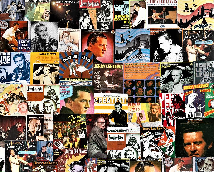 Jerry Lee Lewis Collage 1 Painting by Doug Siegel - Fine Art America