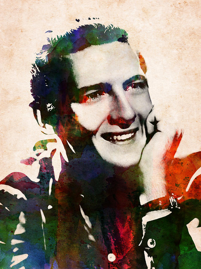 Jerry Lee Lewis watercolor portrait Digital Art by Mihaela Pater - Fine ...