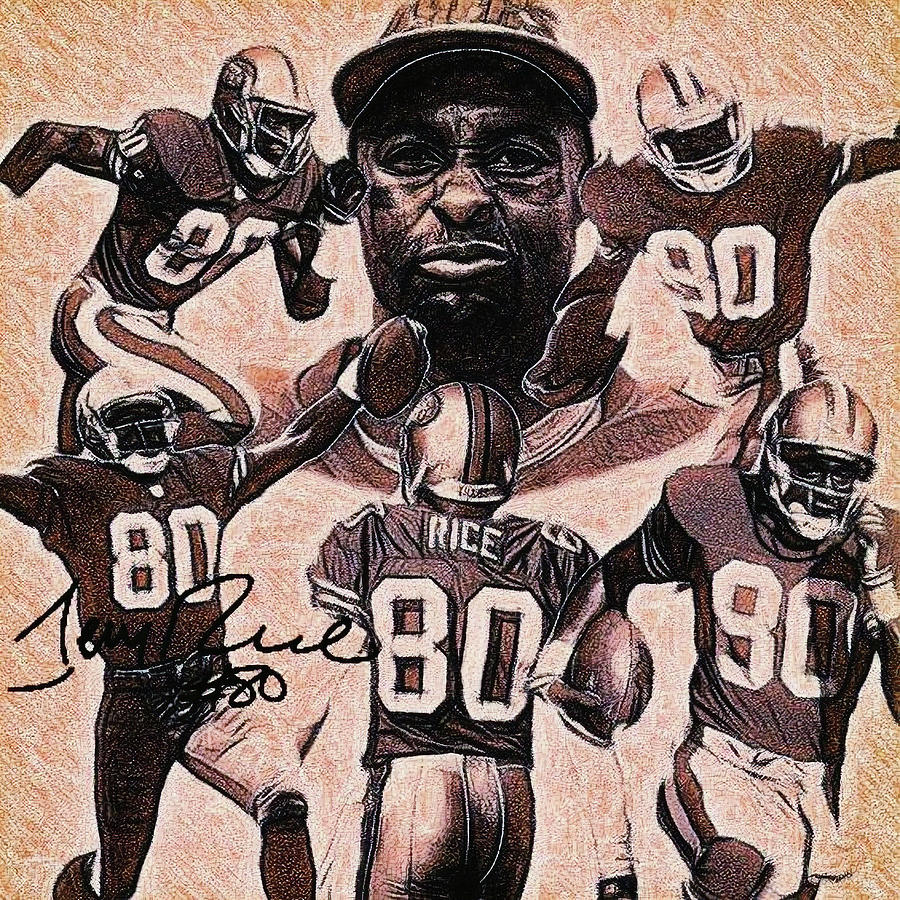 Jerry Rice San Francisco 49ers NFL Football Art Collage Print