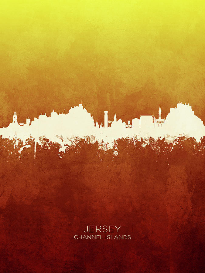 Skyline Digital Art - Jersey Channel Islands Skyline #22 by Michael Tompsett