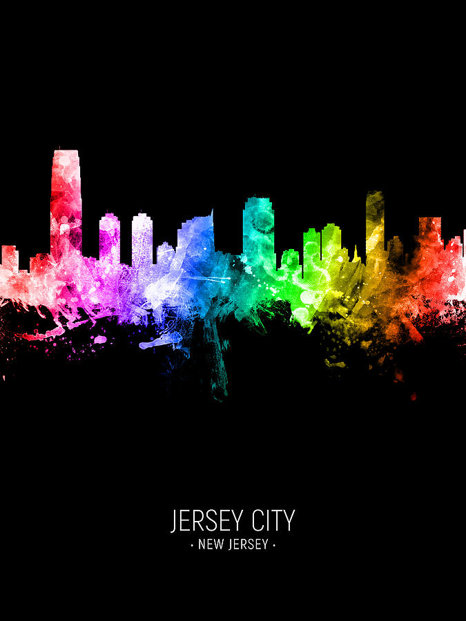 Jersey City New Jersey Skyline #91 Digital Art by Michael Tompsett
