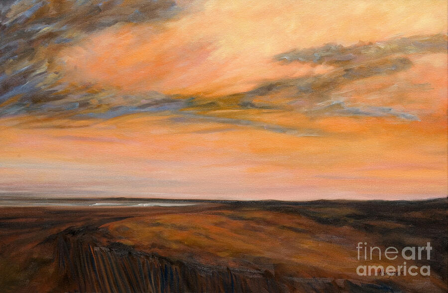 Sunset Painting - Jersey Dunes by Addie Hocynec