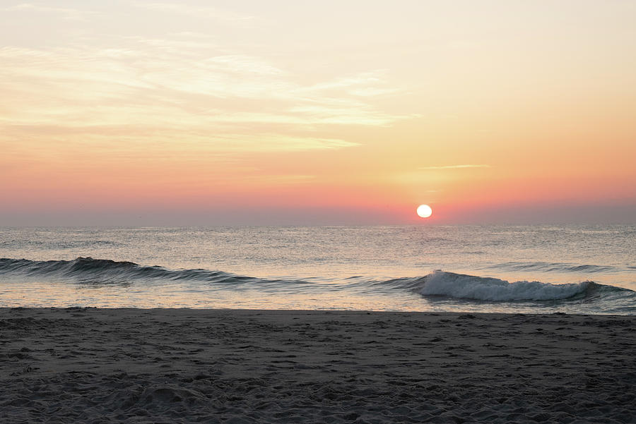 Jersey Shore Sunrise Breaks Through the Hazy Horizon Photograph by Matthew DeGrushe