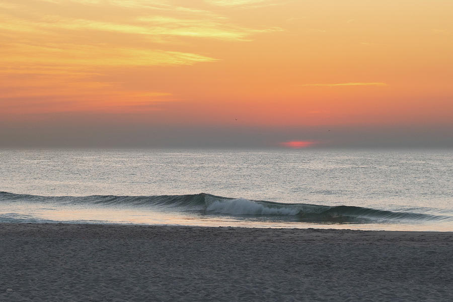 Jersey Shore Sunrise sky with Crashing Wave Photograph by Matthew DeGrushe