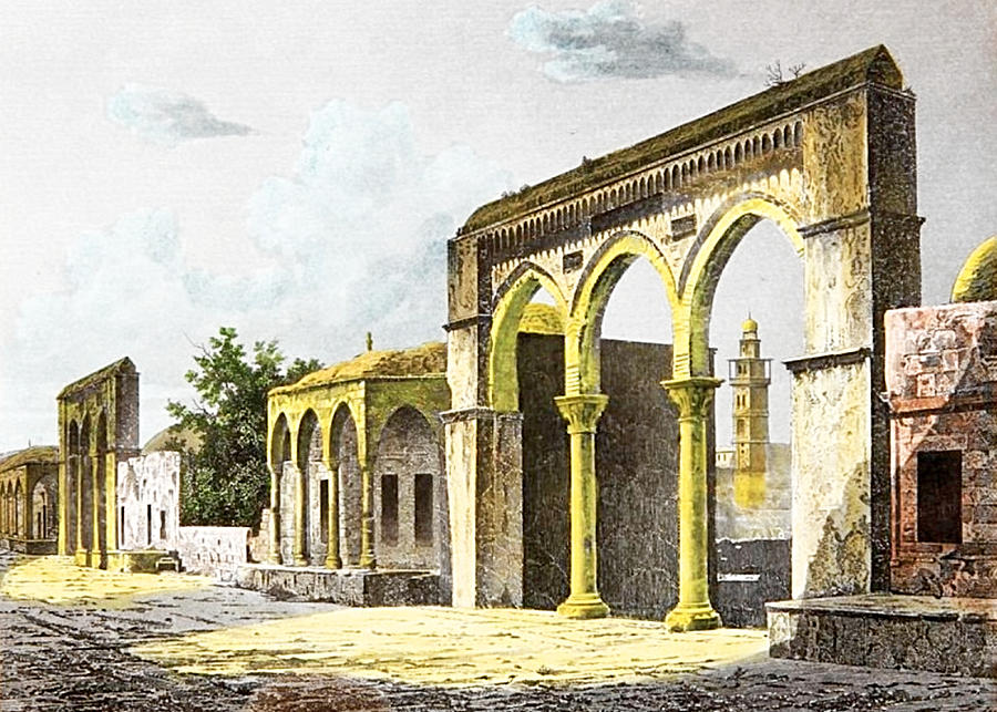 Jerusalem Al Aqsa Arches in 1860 Photograph by Munir Alawi