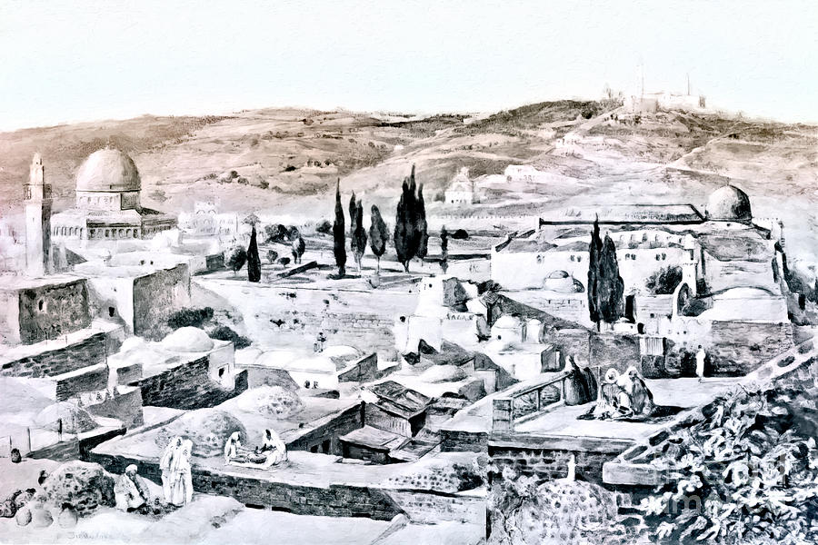 Jerusalem and Al Aqsa in 1901 Photograph by Munir Alawi