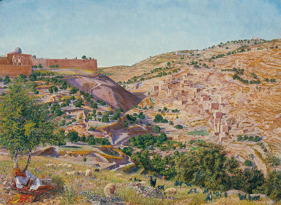 Thomas Painting - Jerusalem and the Valley of Jehoshaphat from the Hill of Evil Counsel  by Thomas Seddon