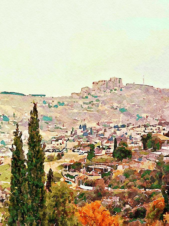 Fall Digital Art - Jerusalem Autumn Watercolor by Pamela Storch