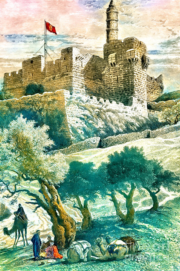 Jerusalem Citadel in 1875 Photograph by Munir Alawi