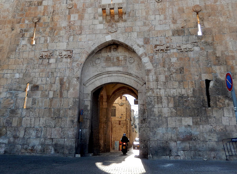 Jerusalem, entry to the old city through the Lions Gate Photograph by by IAISI