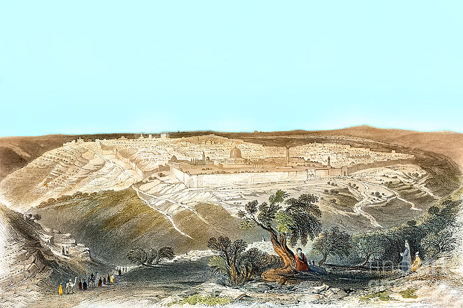 Jerusalem from Mount of Olives in 1860 Photograph by Munir Alawi