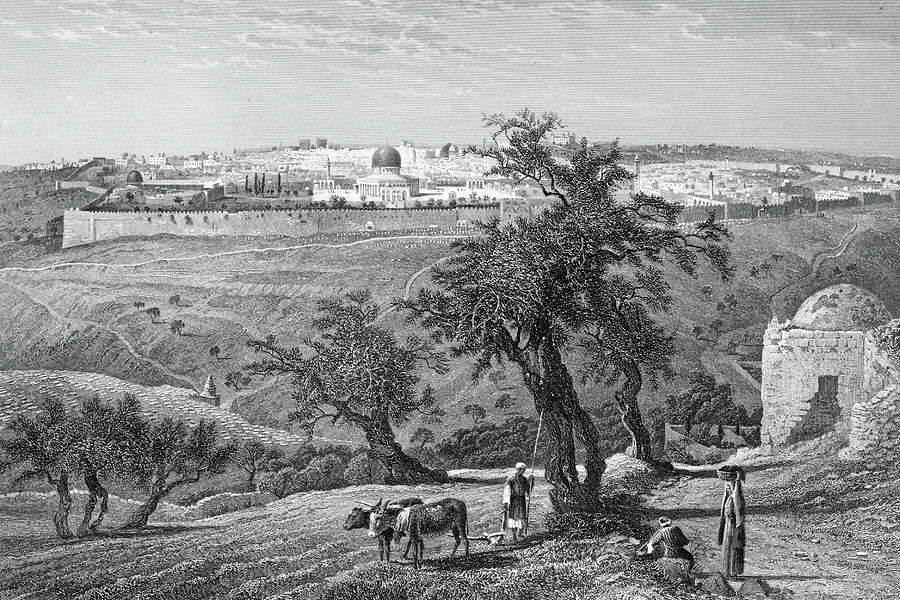 Jerusalem from Mount of Olives in 1884 Photograph by Munir Alawi