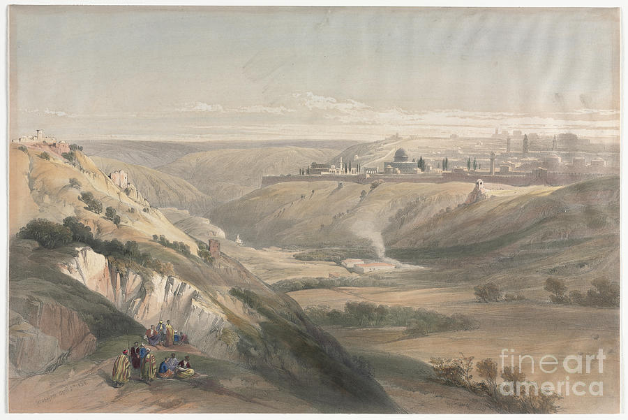 Jerusalem from the Mount of Olives Painting by Historic illustrations