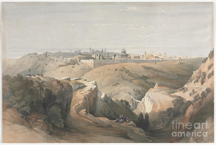 Jerusalem from the Mount of Olives q1 Painting by Historic illustrations