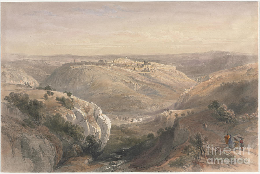 Jerusalem from the South 1839 q1 Painting by Historic illustrations