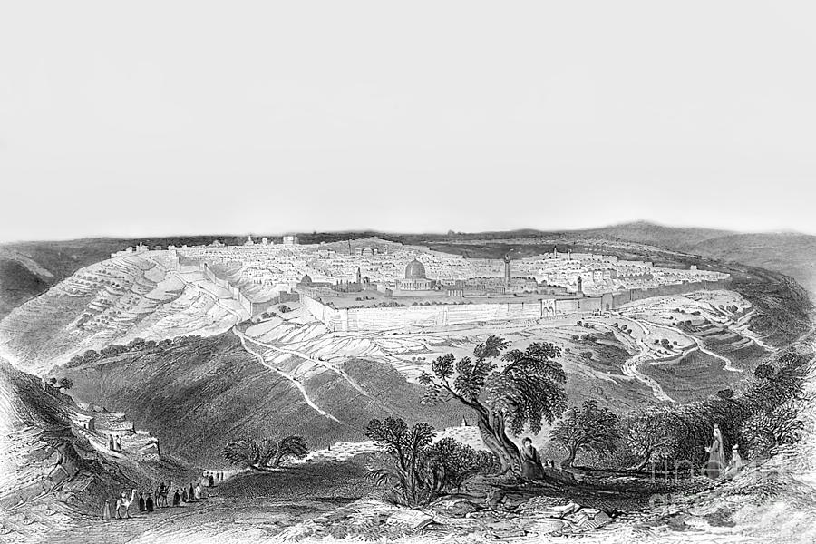 Jerusalem in 1860 Photograph by Munir Alawi