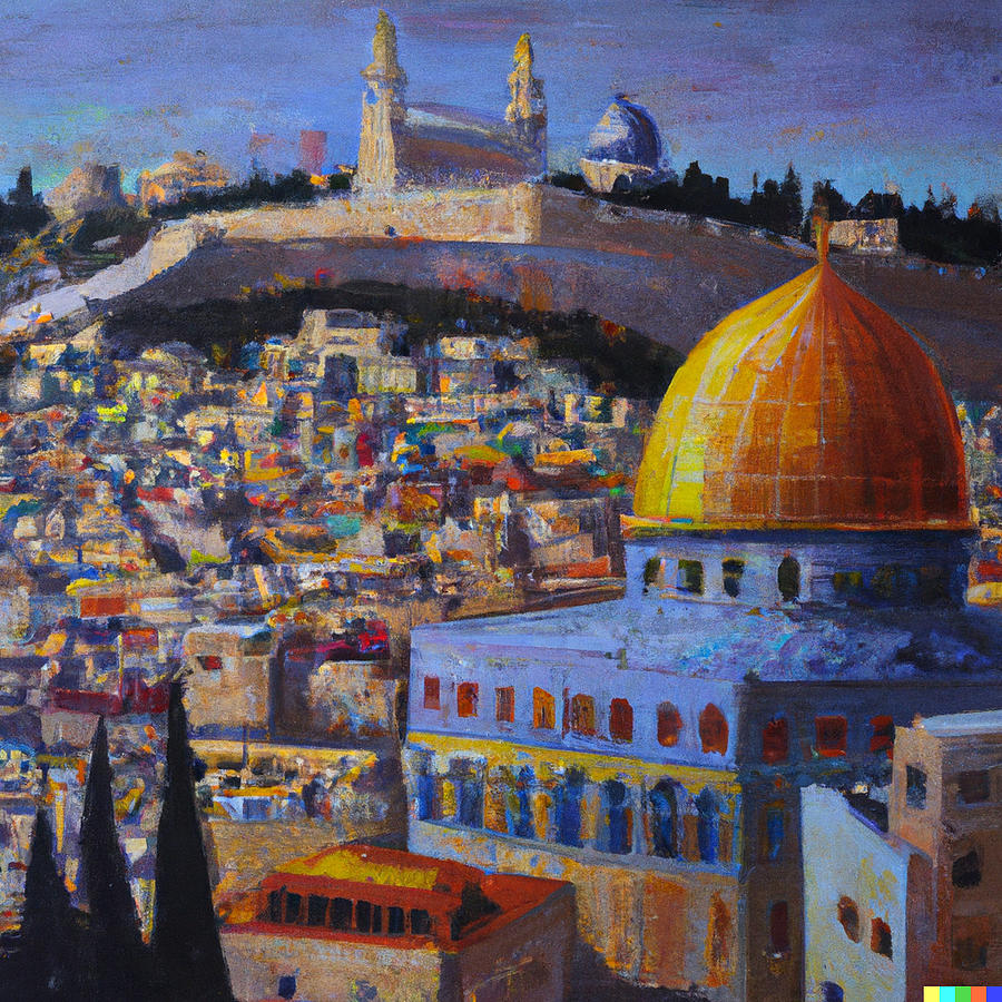 Jerusalem Landscape Painting by Effy Fineart - Fine Art America