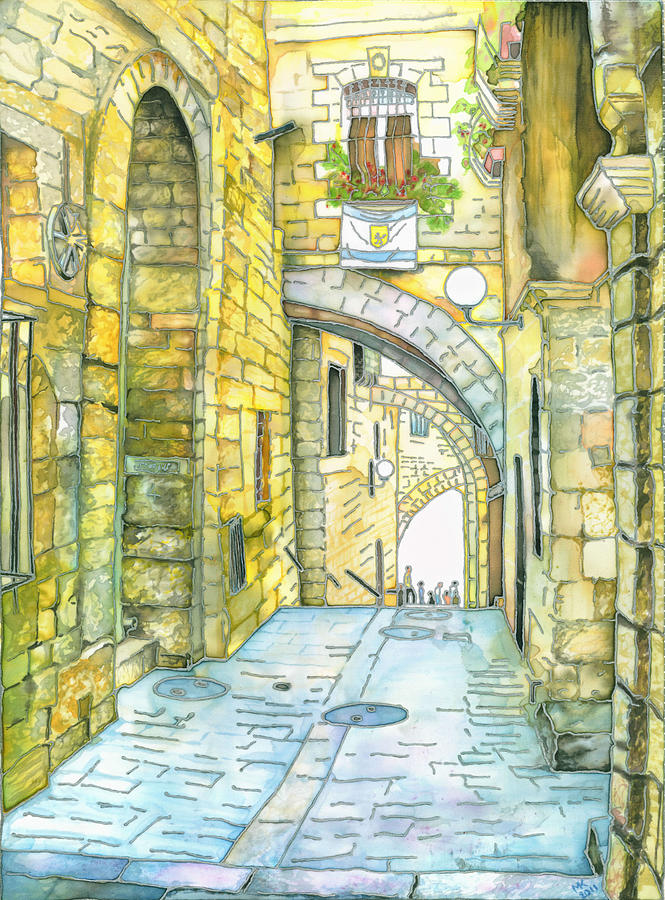 Melvyn Painting - Jerusalem old city by Melvyn Kahan