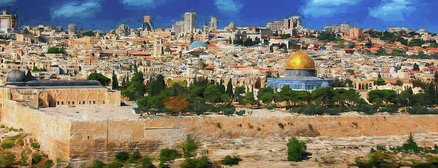 Jerusalem Panorama Digital Art by Roy Pedersen