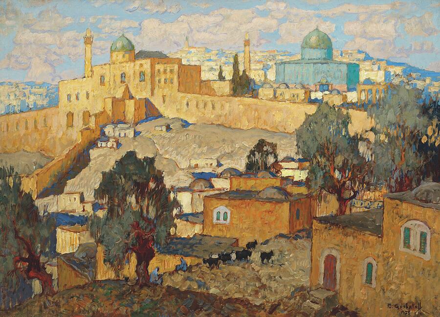 Tree Painting - Jerusalem signed and dated by MotionAge Designs