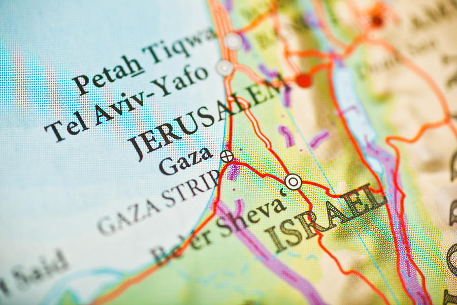 Jerusalem,Israel map Photograph by Pawel.gaul