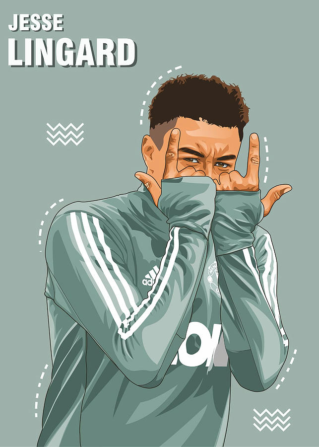 Jesse Lingard vector Poster Ades Creative Tapestry - Textile by Chapman ...