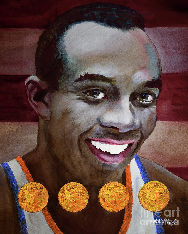 Jesse Owens Painting by Tom McNeely