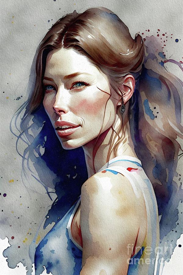 Jessica Biel, Actress Painting by John Springfield - Fine Art America