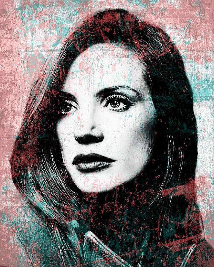 Jessica Chastain Grunge Digital Art by Bob Smerecki Fine Art America