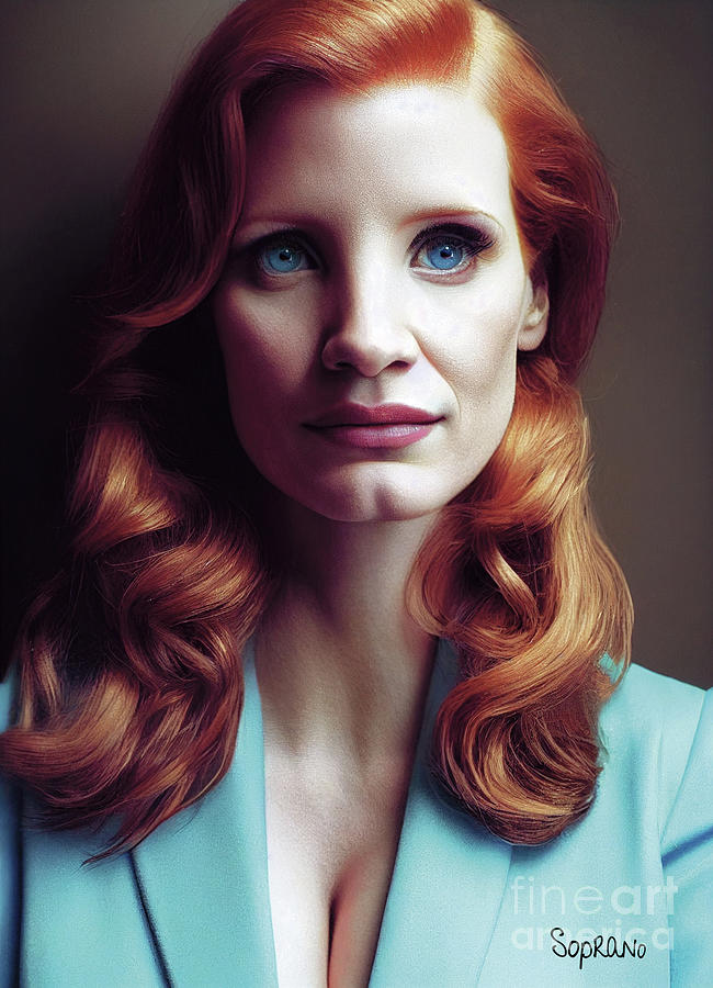 Jessica Chastain II Digital Art by Michael Soprano - Fine Art America