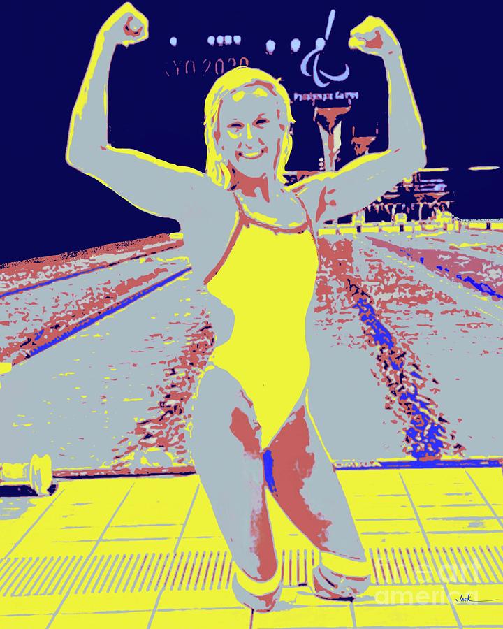 Paralympic Painting - Jessica Long Paralympics by Jack Bunds Paralympic Painting - Jessica Long Paralympics by Jack Bunds