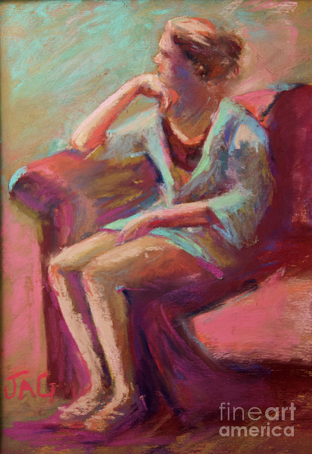 Jessica Sitting Pastel by Joyce Guariglia
