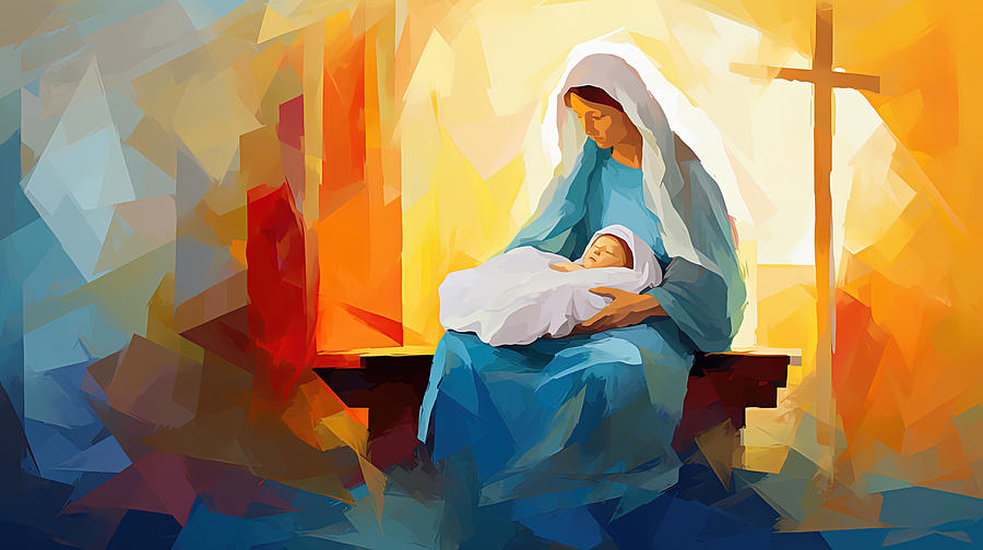 Jesus Christ Painting - Jesus and Mary Art by Lourry Legarde