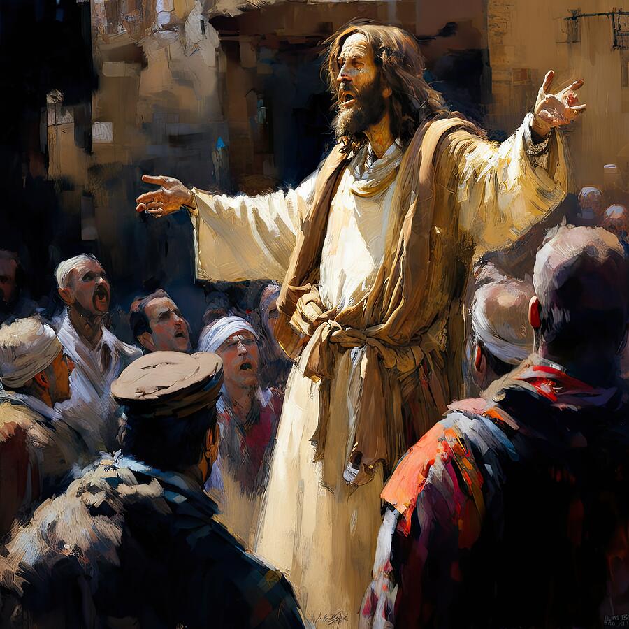 Jesus Christ Painting - Jesus and the Audience by My Head Cinema