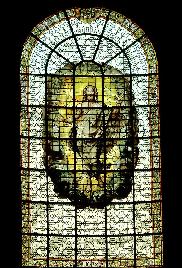 Jesus Ascension Stain-Glass  Photograph by Tim Mattox