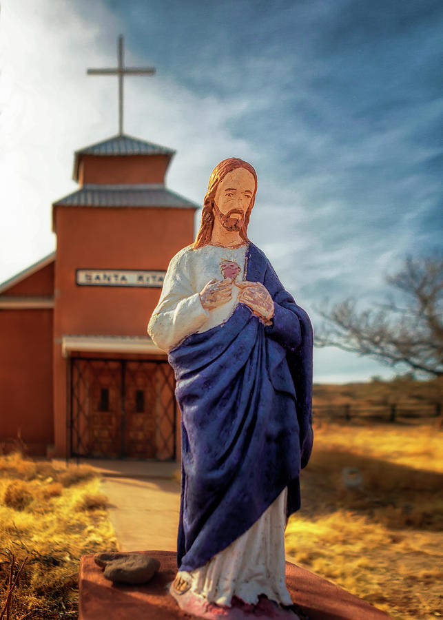 Jesus at Santa Rita Church - Riley NM - Ghost Town Photograph by Susan Rissi Tregoning