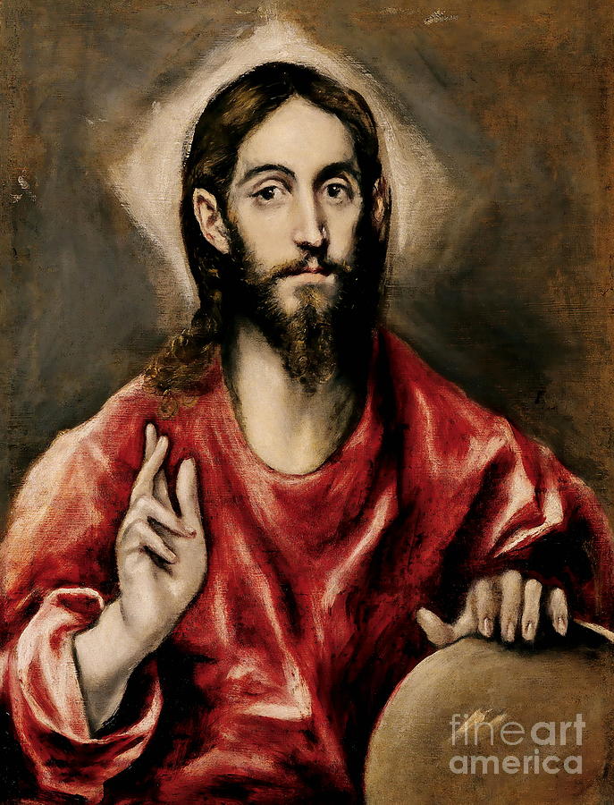 Jesus blessing Painting by El Greco | Fine Art America