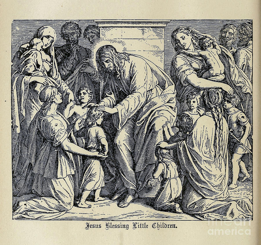 Jesus Blessing Little Children f1 Photograph by Historic illustrations