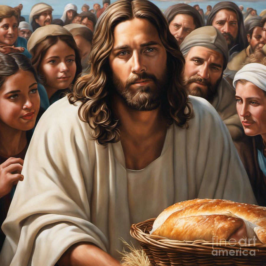 Jesus Bread and crowd Photograph by John Fairest - Fine Art America