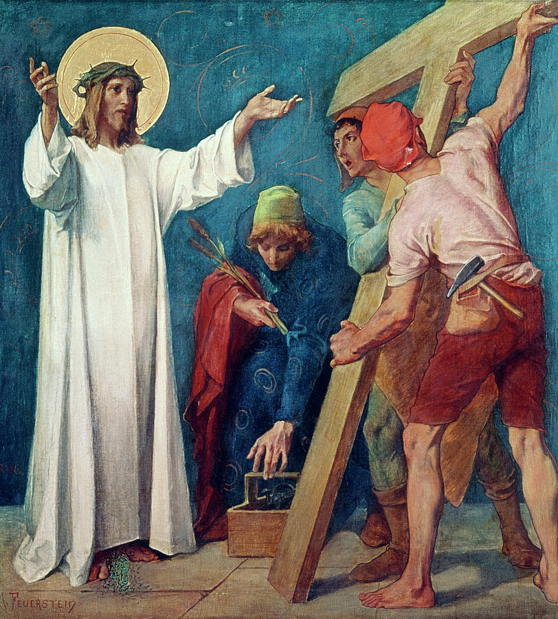 Jesus Carries His Cross 2nd Station of The Cross Painting by Martin Feuerstein