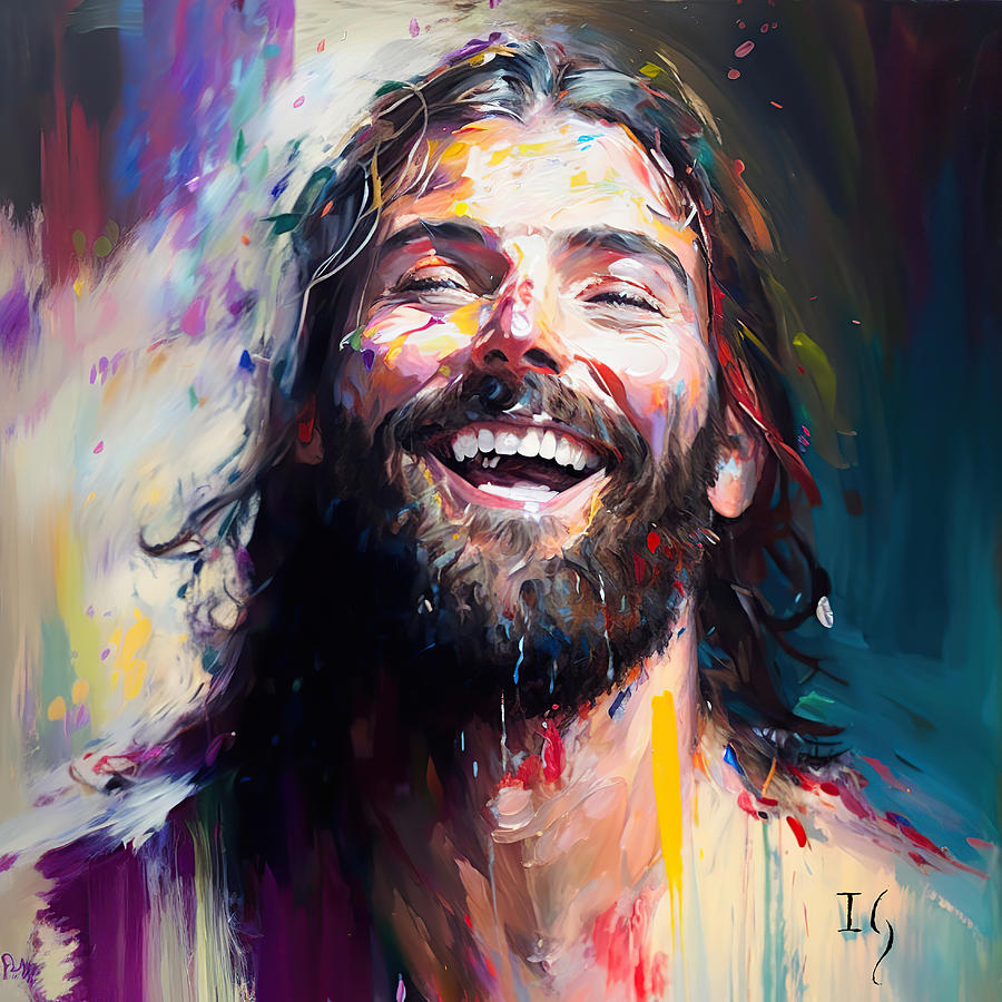 JESUS Celestial laughter Mixed Media by Ivan Guaderrama - Fine Art America