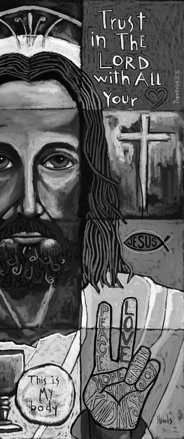 Jesus Christ - Black And White Crop Digital Art
