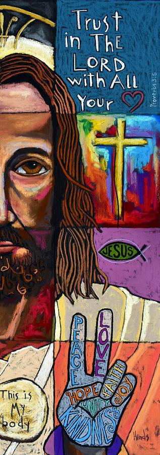 Jesus Christ Collage - Right Crop Painting by David Hinds