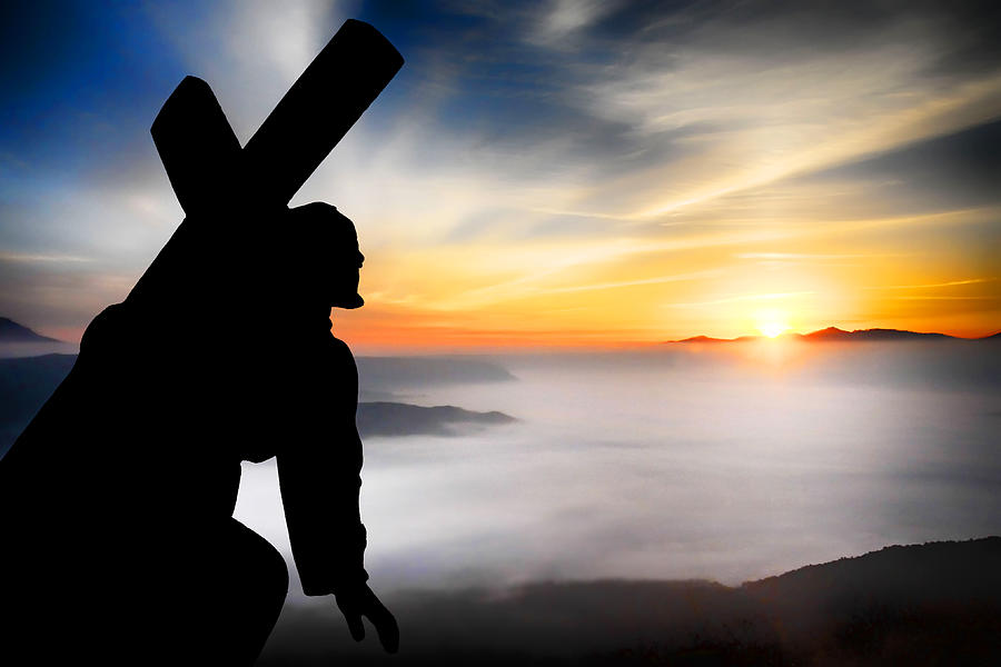 jesus on cross silhouette