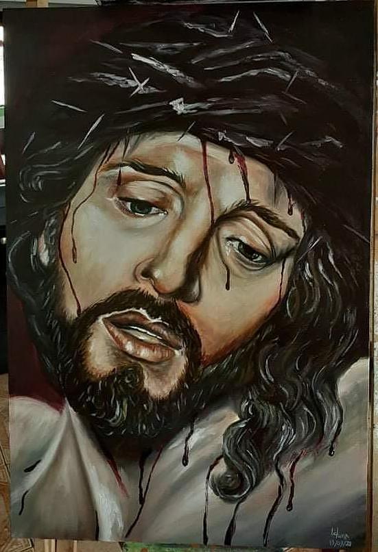 Jesus Christ crucified is the face of God's mercy. Painting by Andres ...