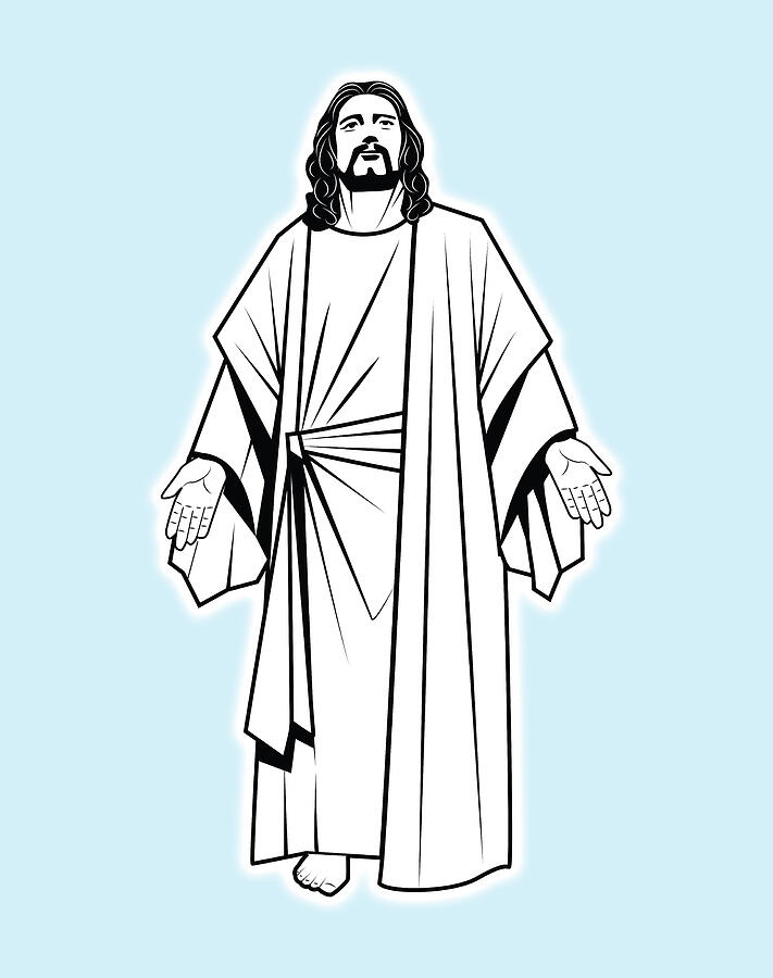 Hand drawn illustration or drawing of Jesus Christ Face at his Passion -  Stock Image - Everypixel